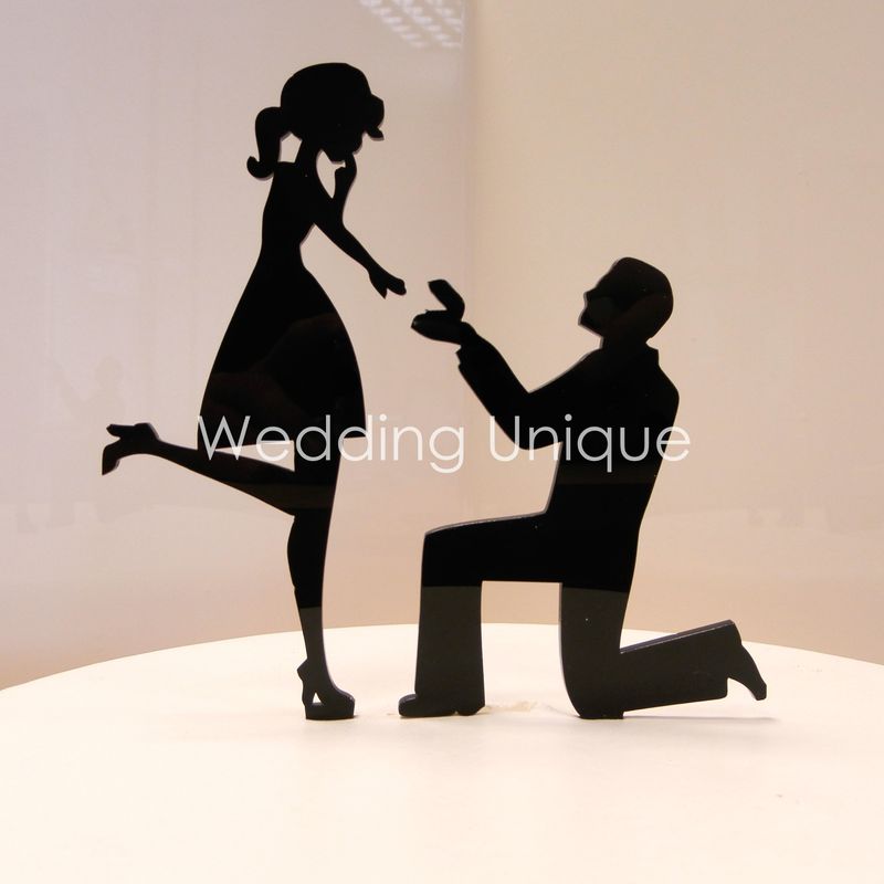 Proposal silhouette cake topper