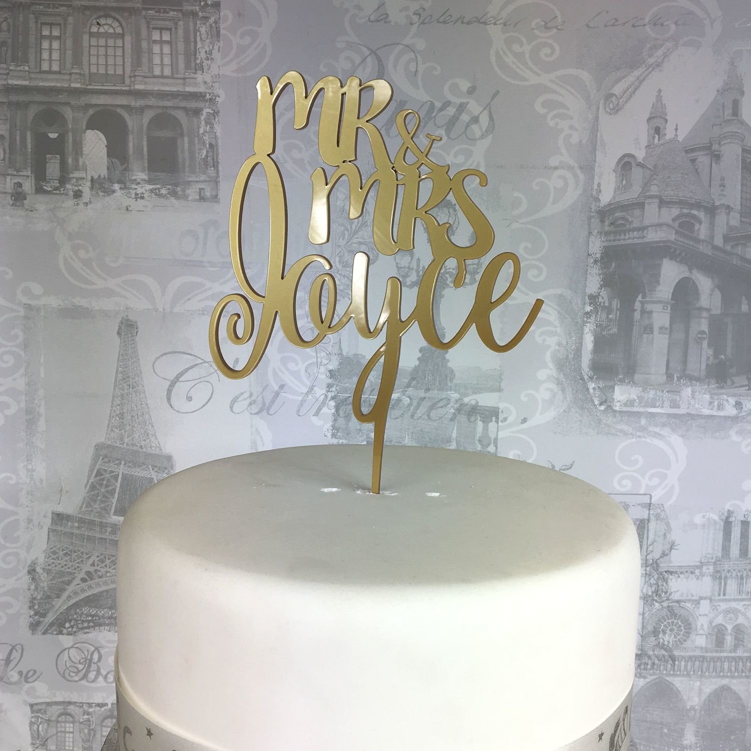 Mr&Mrs Personalised last name Cake topper