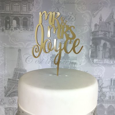 Mr&Mrs Personalised last name Cake topper