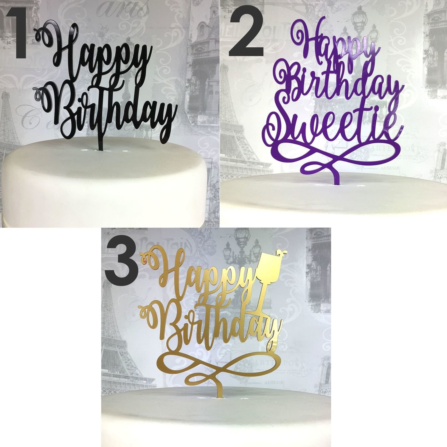 Happy Birthday Cake Topper (choose your style)