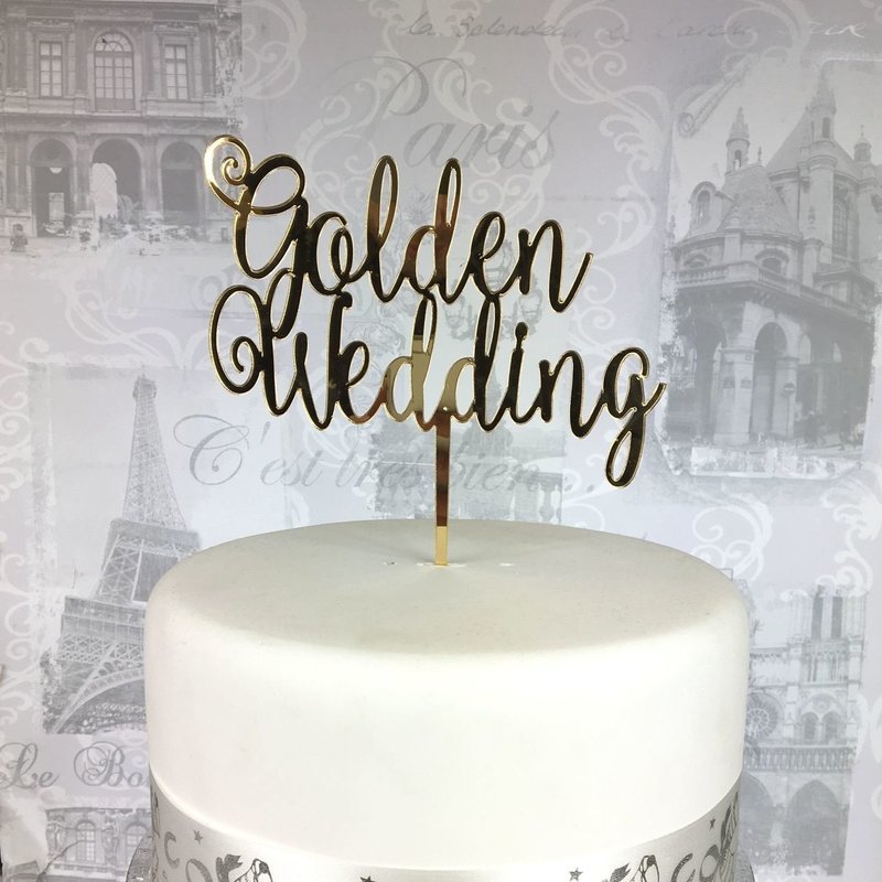 Golden Wedding cake topper