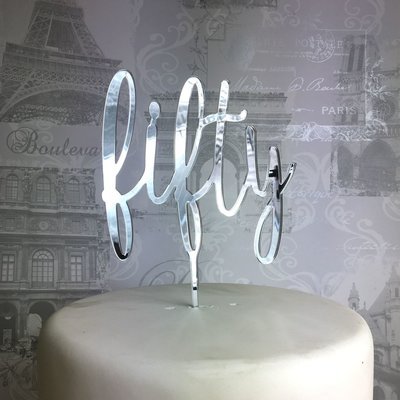 fifty - worded number cake topper (Choose your age)