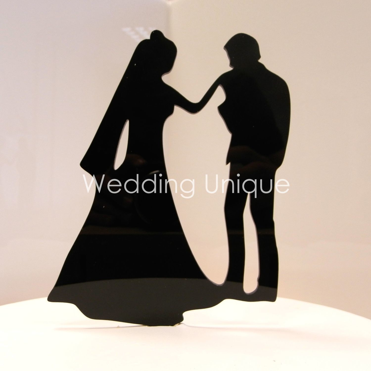 Bride and Groom silhouette Cake topper