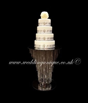 Glass Crystal Cake Table (Rain Drop)