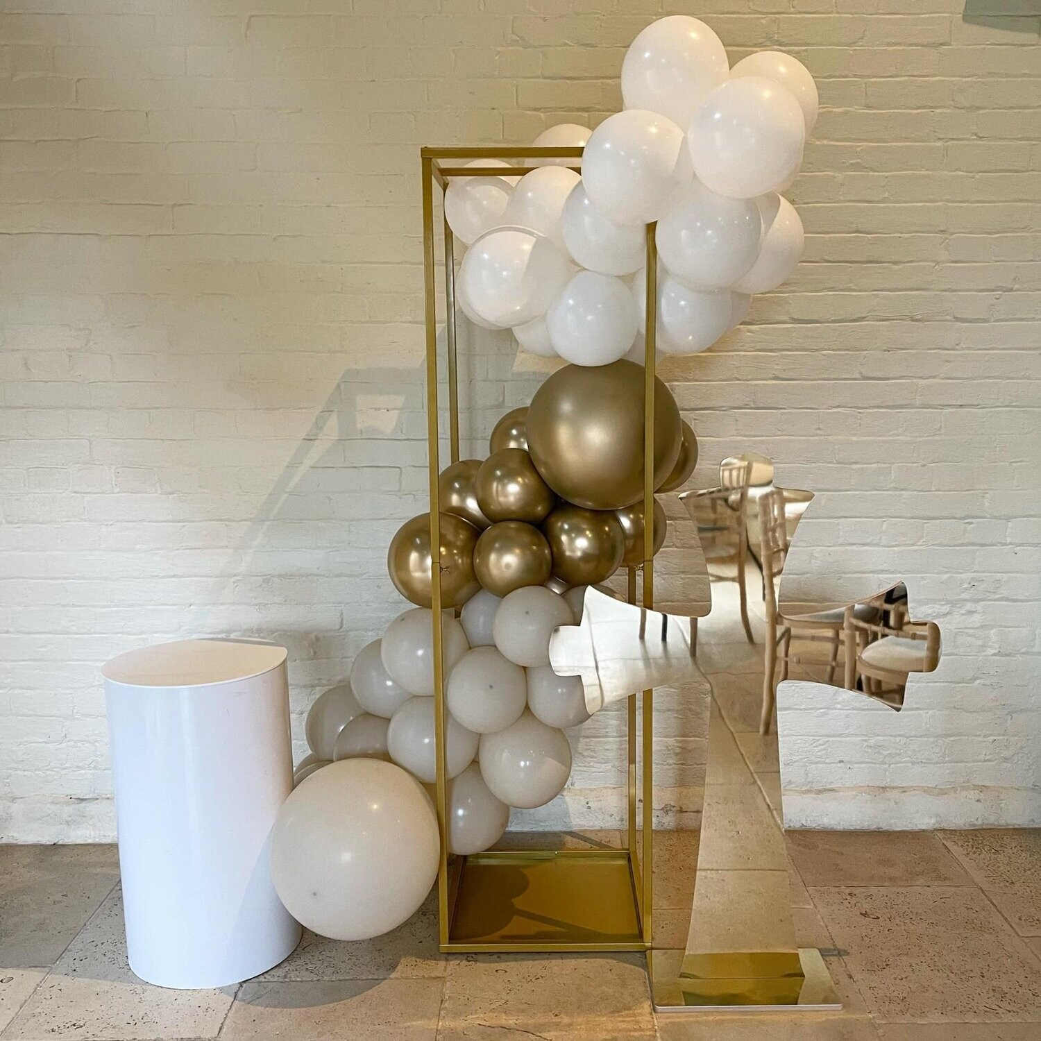 4ft Large Cross free standing prop silver gold mirror coloured MDF
