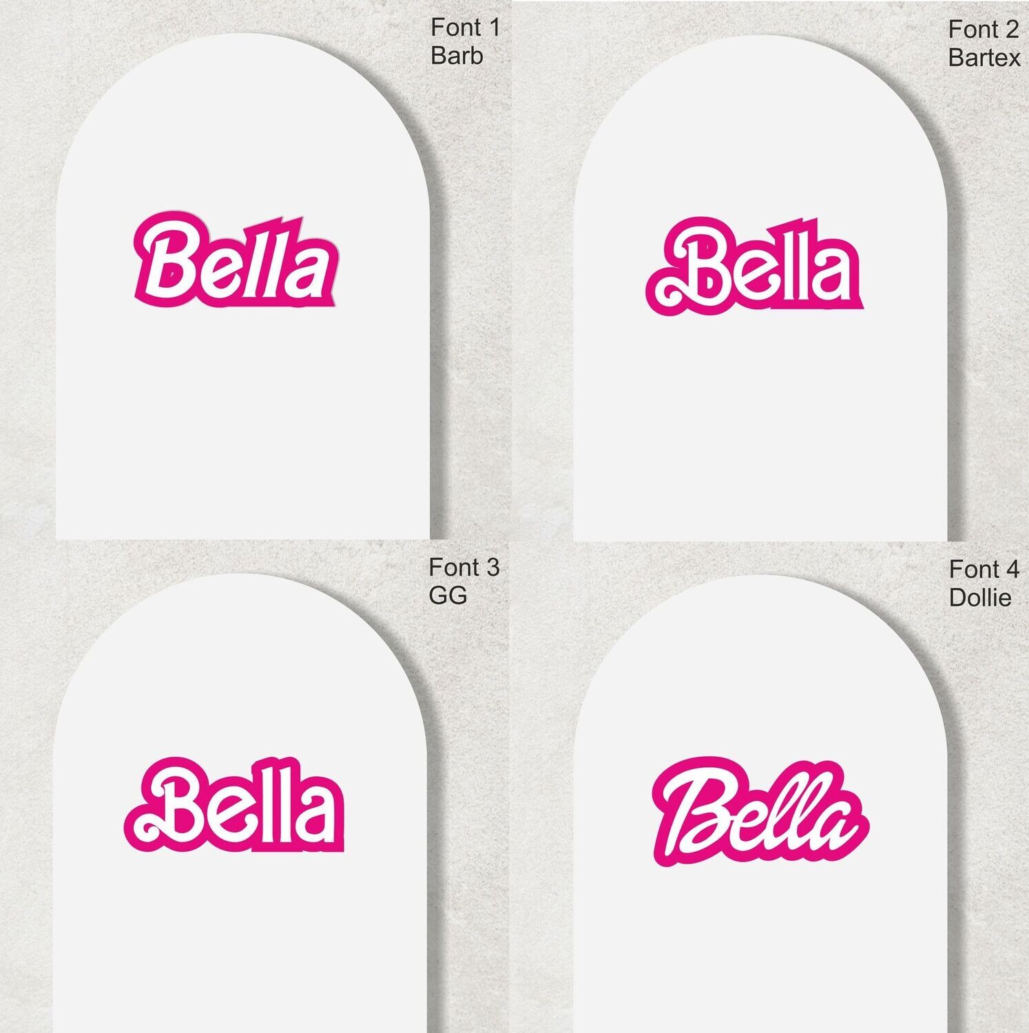 Personalised Layered Acrylic Name Sign  Pink & White barbie prop