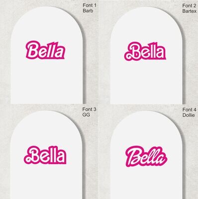 Personalised Layered Acrylic Name Sign  Pink & White barbie prop