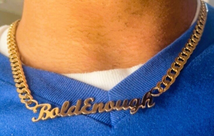 "Bold Enough" Stainless Steel Necklace - 18K Gold-plated Stainless Steel.