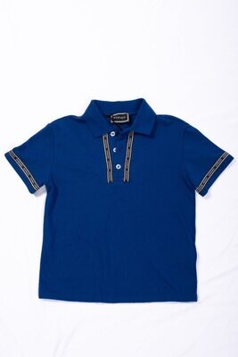 Kid's Versace Blue Collar Shirt