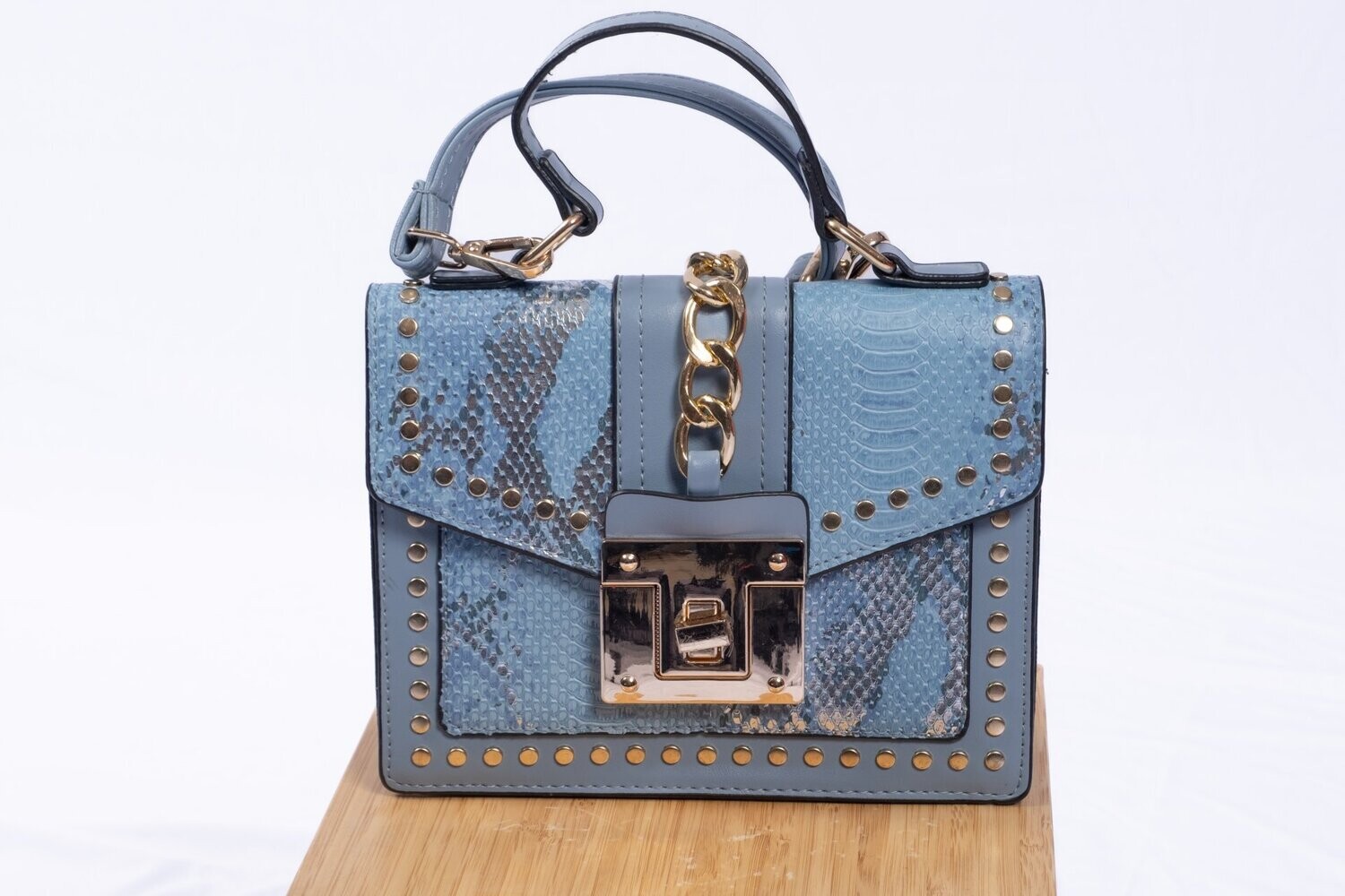 Blue/Gold Snake Handbag