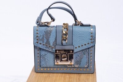 Blue/Gold Snake Handbag