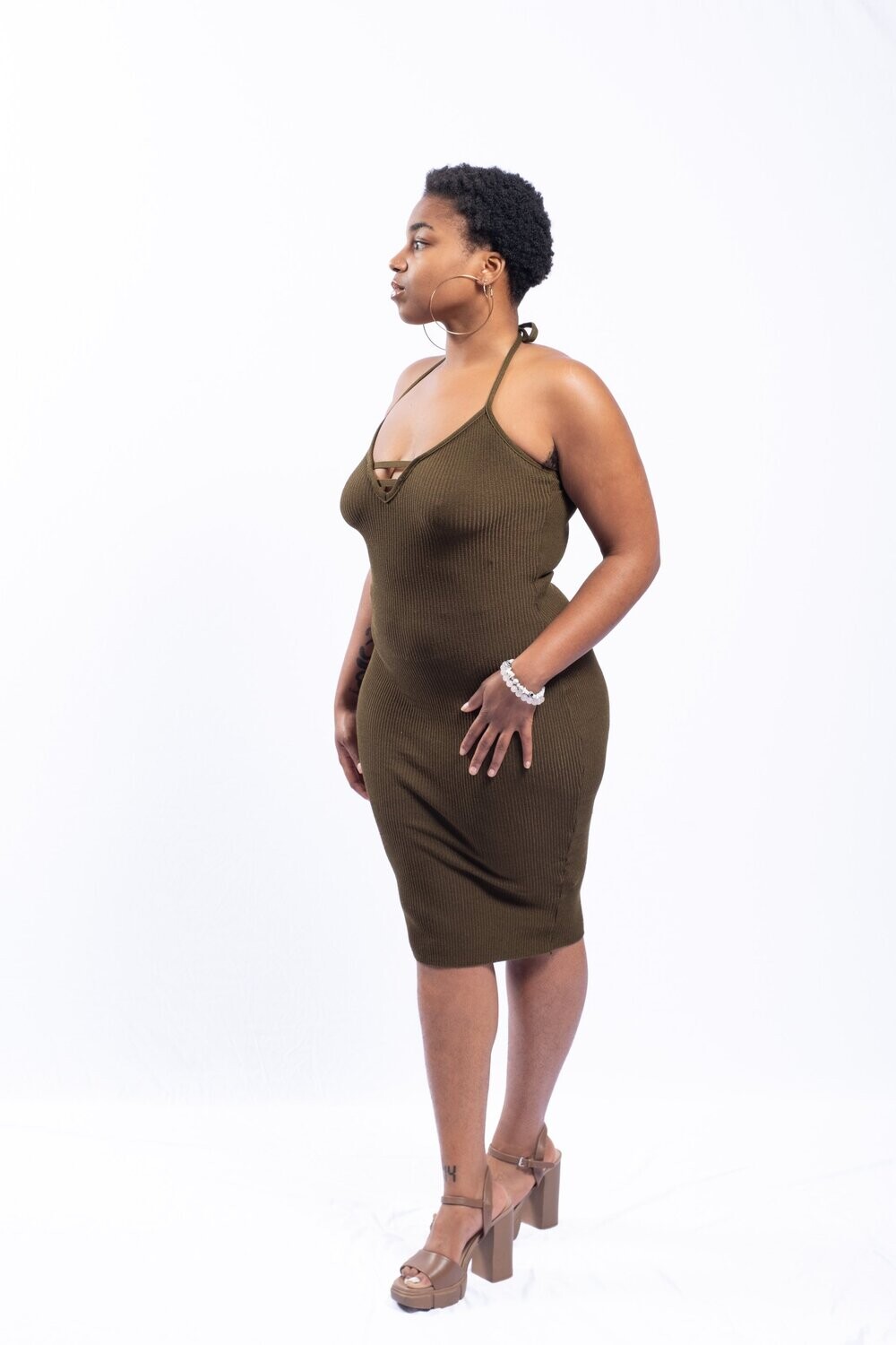 Green Haltered Dress