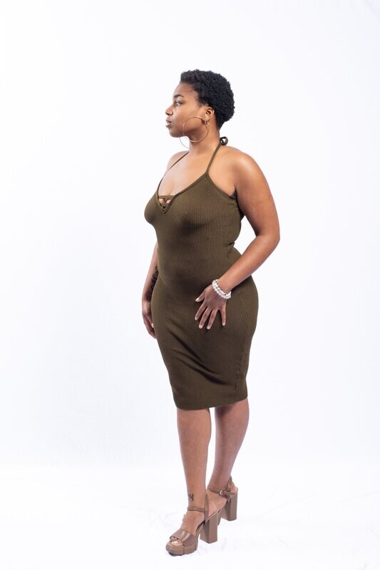 Green Haltered Dress