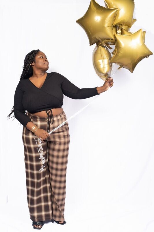 Brown Plaid Bogo Pants