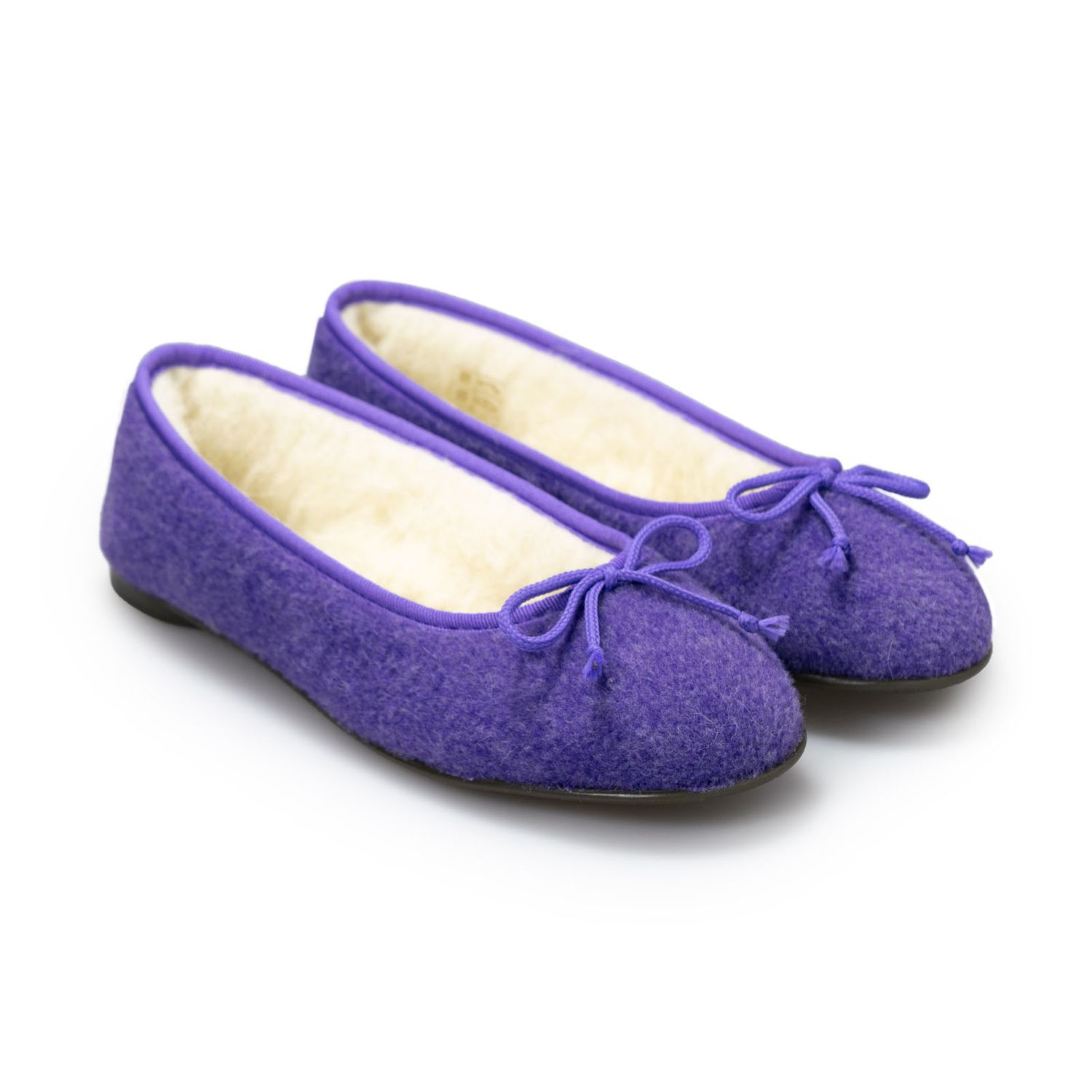 Picos lila. Bailarinas zapatillas calentitas para casa