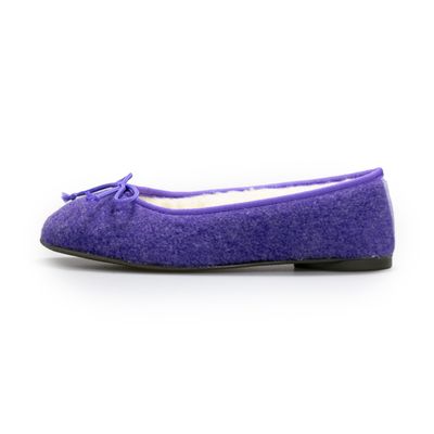 Picos lila. Bailarinas zapatillas calentitas para casa