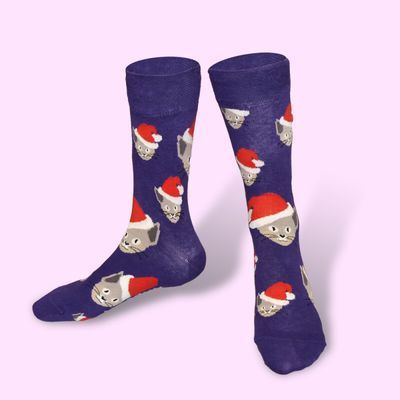 MERRY MEOW – Calcetines navideños Unabux