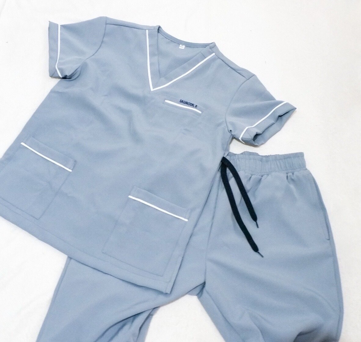Two Tone Scrubs - V Neck Set (Unisex)