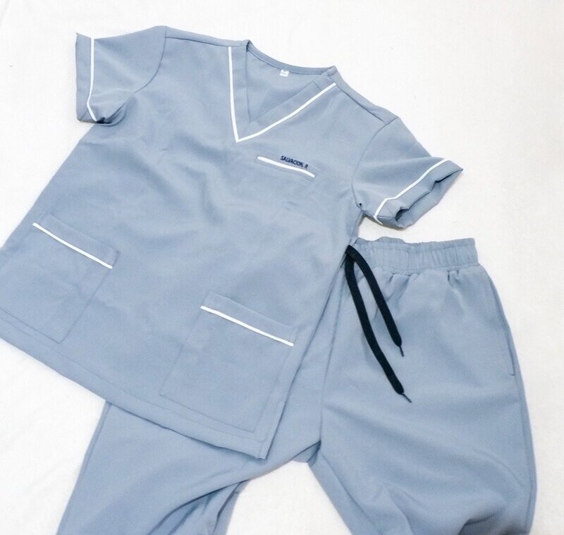 Two Tone Scrubs - V Neck Set (Unisex)