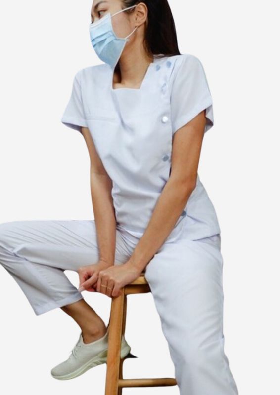 Square-Neck Women's Uniform - Side Opening