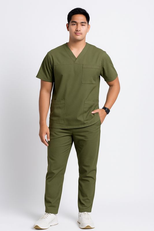 K-Style Basic Scrubs - V Neck Set (Unisex)