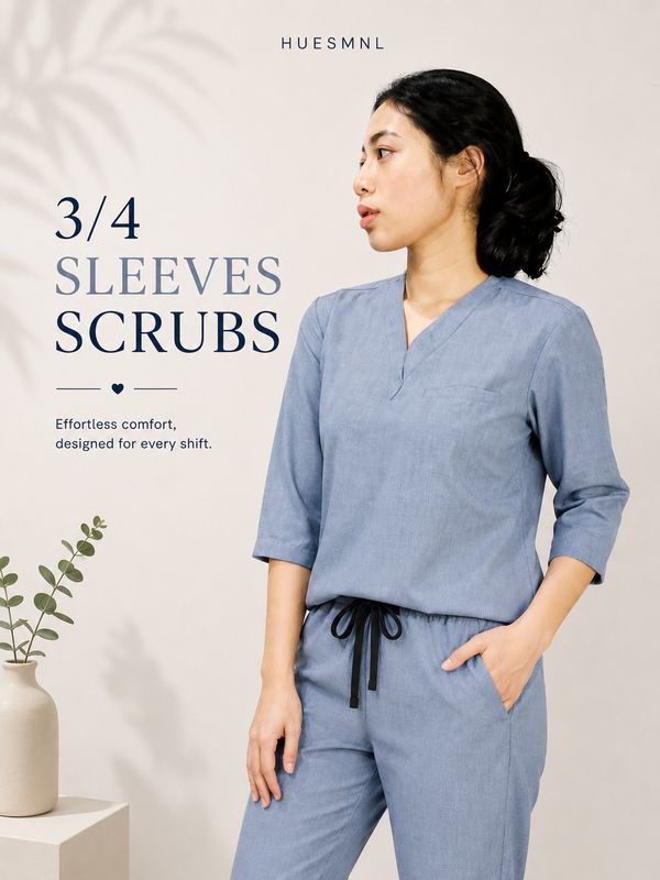 3/4 Sleeves  Scrubs Set (Unisex)
