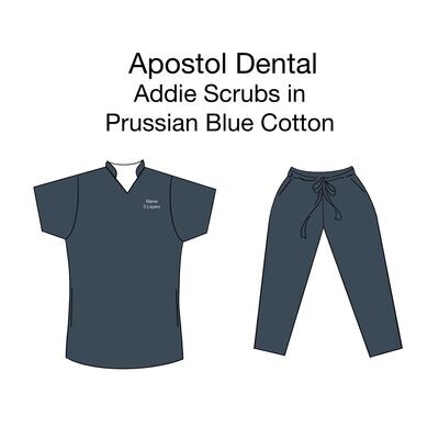 Apostol - Addie Scrubs in Cotton Prussian Blue Apostol - Addie Scrubs in Cotton Prussian Blue