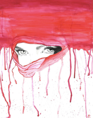 11x14 Print of original watercolor painting, "Windows to the Soul"