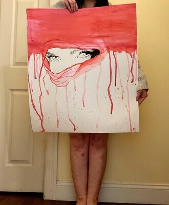 26x30 Print of original watercolor painting, "Windows to the Soul"