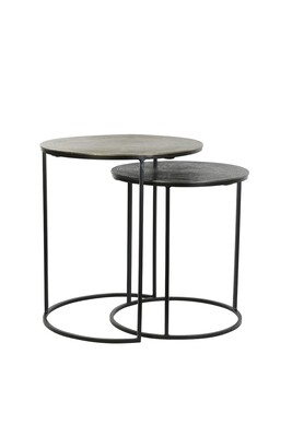 Tables gigognes PRIMO, noir/bronze - Light & Living