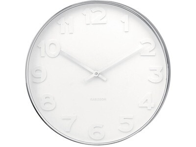 Horloge Blanc et Acier D51cm - Karlsson