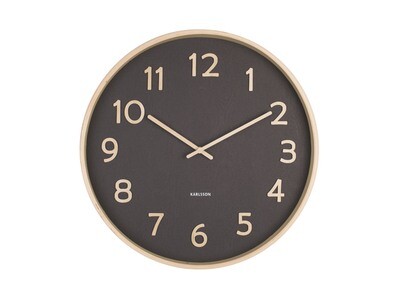 Horloge Pure Bois et Noir D40cm - Karlsson