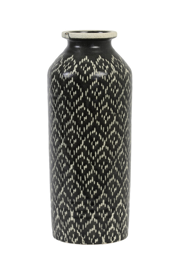 Vase ELBAS D14,5 x H28,5cm Céramique noir+blanc - Light & Living