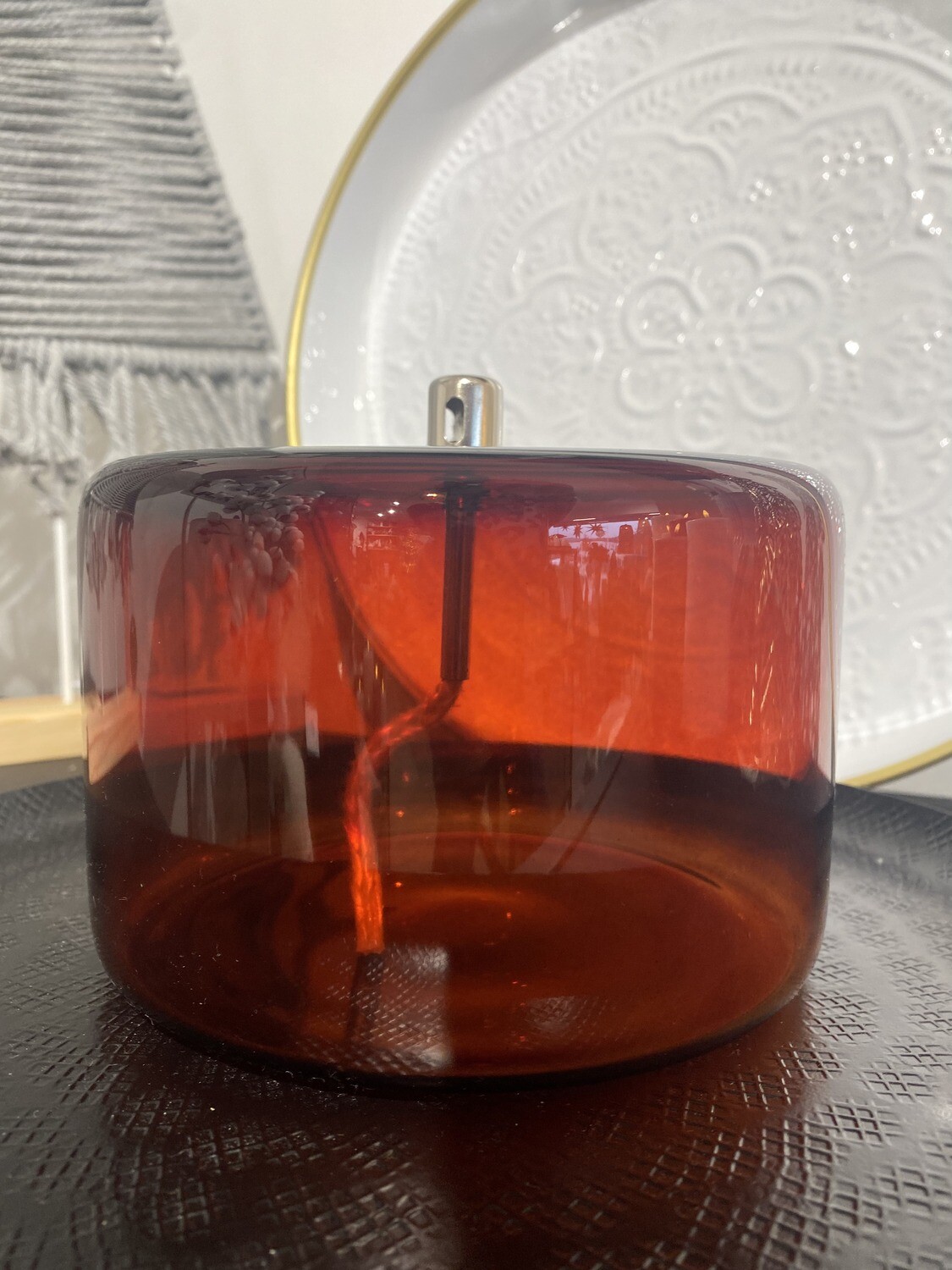 Lampe à huile Ambre D15xH10cm - Bazardeluxe