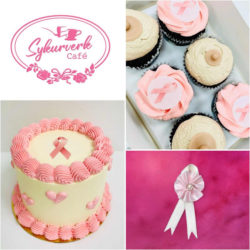 Bleika slaufan! Kökur &amp; cupcakes