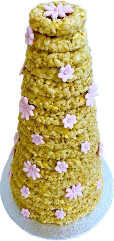 Rice Krispies turn - Hvítt súkkulaði &amp; sykurpúða