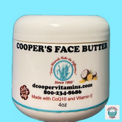 Face Butter: 4oz CoQ10, Vitamin E, Mango, Coconut, Safflower, Lemon & Coconut Oils