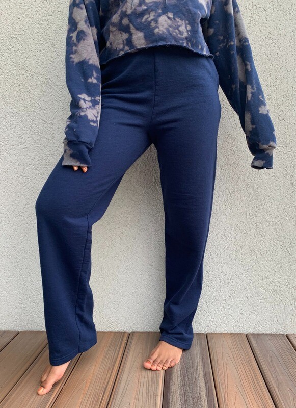 bleach dye cropped hoodie set