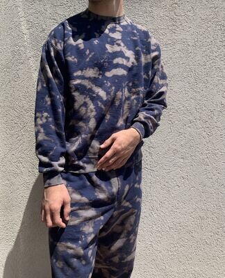 bleach dye crewneck sweatsuit