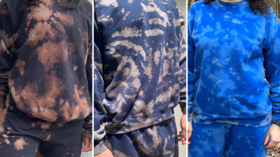 BULK bleach dye crewneck sweatsuits