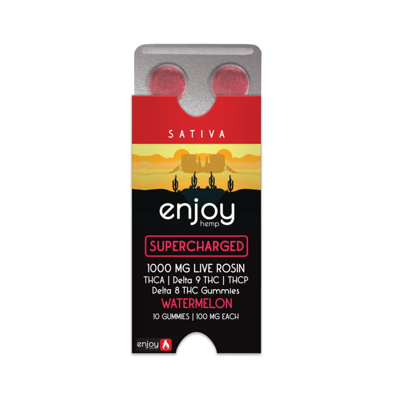 Enjoy - THCA+THCP+D9+D8 Live Rosin 1000mg Gummies (100 mg each | 10 Gummies)