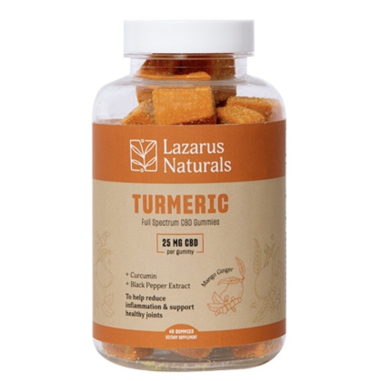 Lazarus Naturals - Turmeric Full Spectrum CBD Gummies, Flavor: Mango Ginger