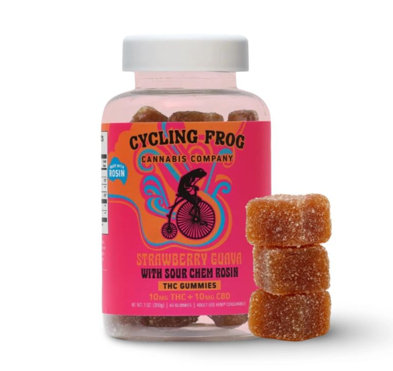 Cycling Frog -  Live Rosin Gummies, Flavor: Strawberry Guava Sour Cream Rosin