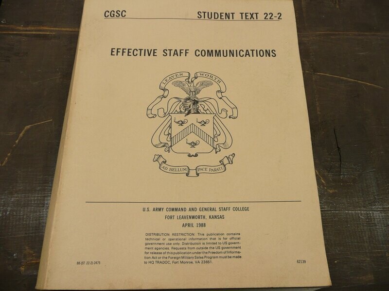 US Army Command And General Staff College Student Text 22-2
