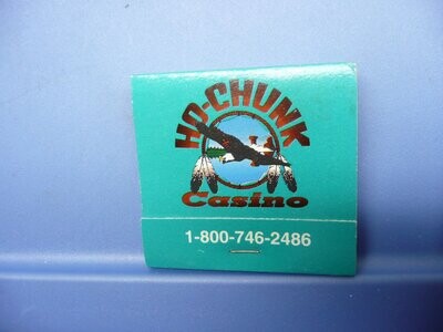 Vintage & Collectible Matchbook:HO-CHUNK Casino, Green Cover