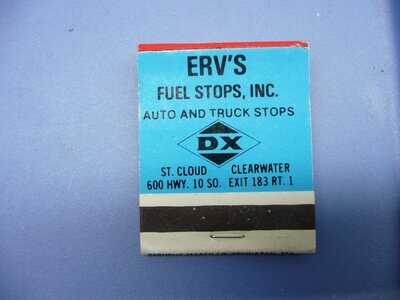 Vintage Matchbook, ERV's Fuel Stops "Duck Stamp"