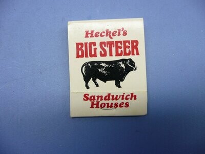 Vintage Matchbook - Heckel's Big Steer Sandwich Houses