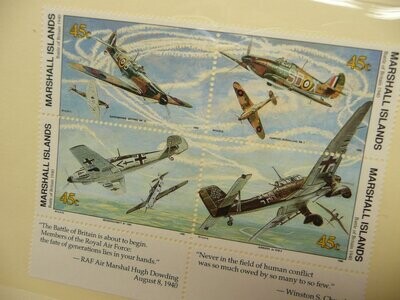 50th Anniversary Marshall Islands Stamps/First Day Covers Battle Of Britain