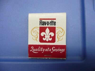 Vintage Matchbook: Flav-o-rite Brand. Purple match heads (H125)
