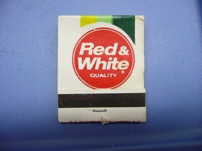Vintage Matchbook: Red & White Quality "Green-Lime-Yellow striped" (H126)